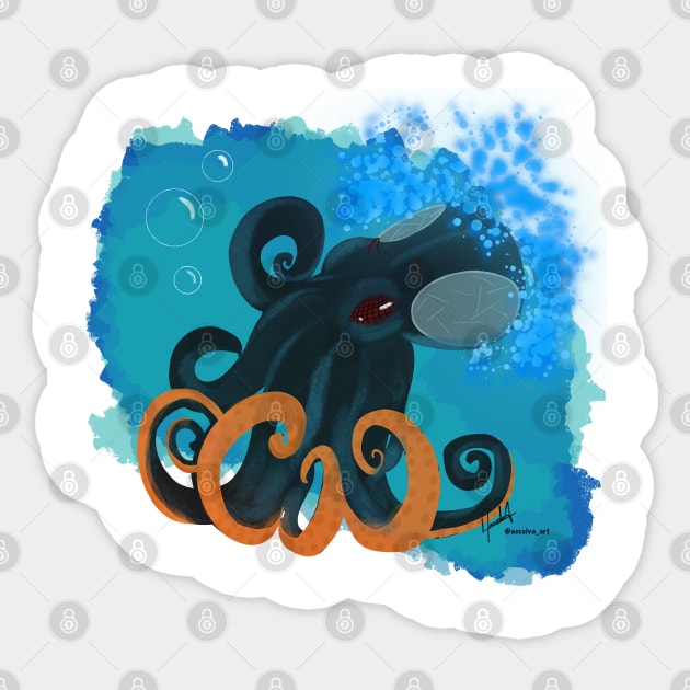 Beelzebub Octopus Sticker by AC Salva